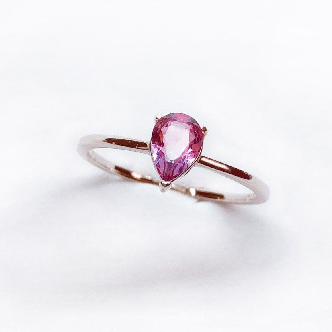 teardrop tourmaline silver ring