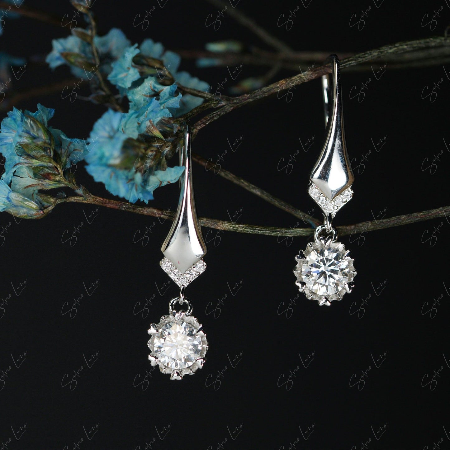 Moissanite teardrop earrings