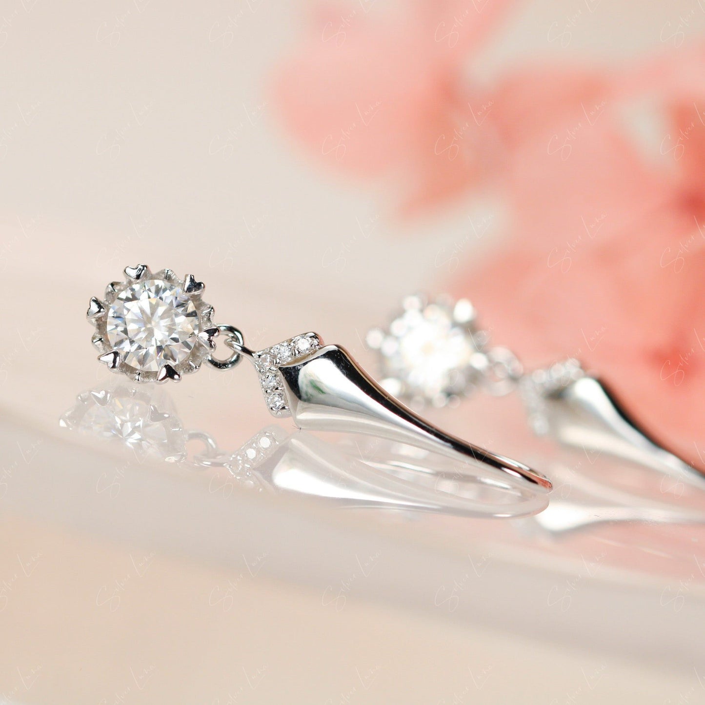 Moissanite bridal earrings