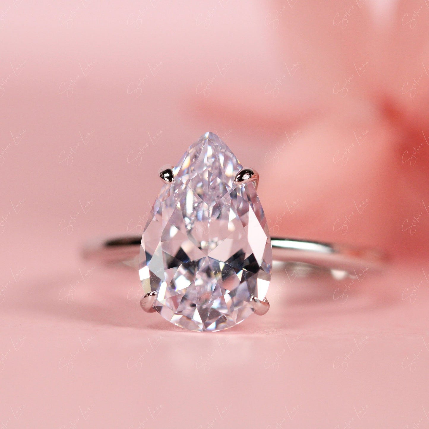 teardrop silver ring