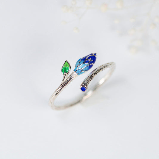 tree branch open band ring