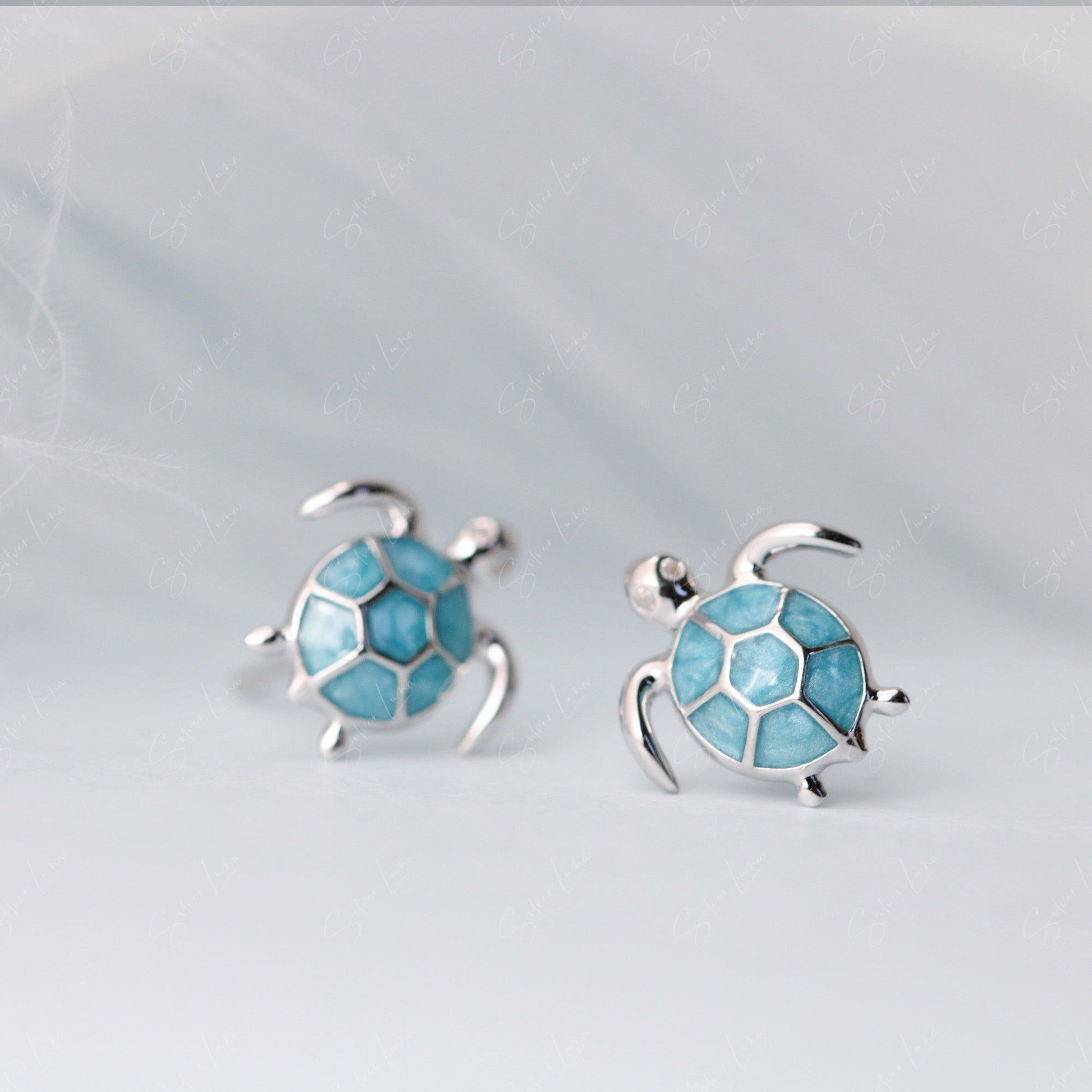 ocean turtle stud earrings