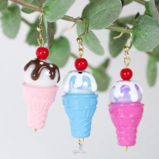 Cute ice cream cone earrings