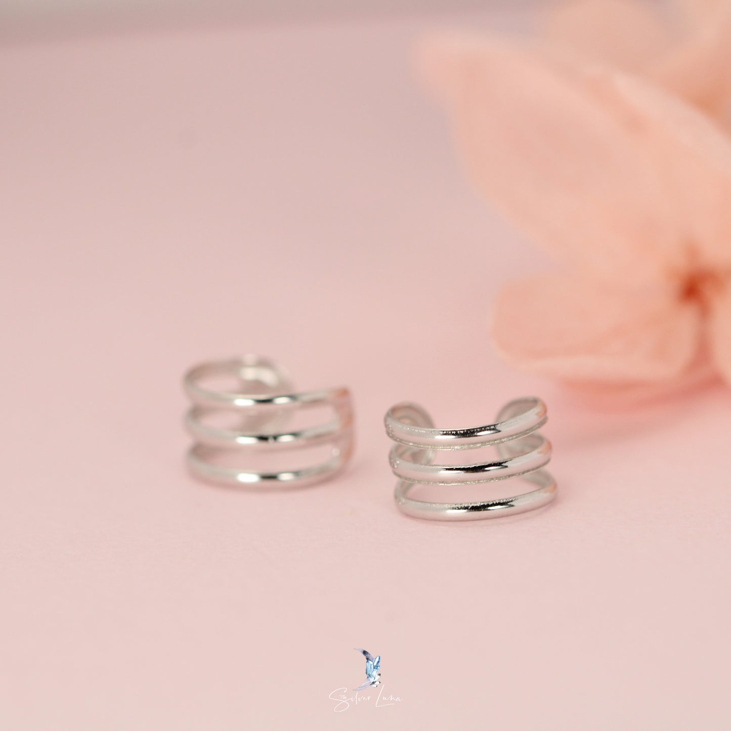 spring silver ear cuffs