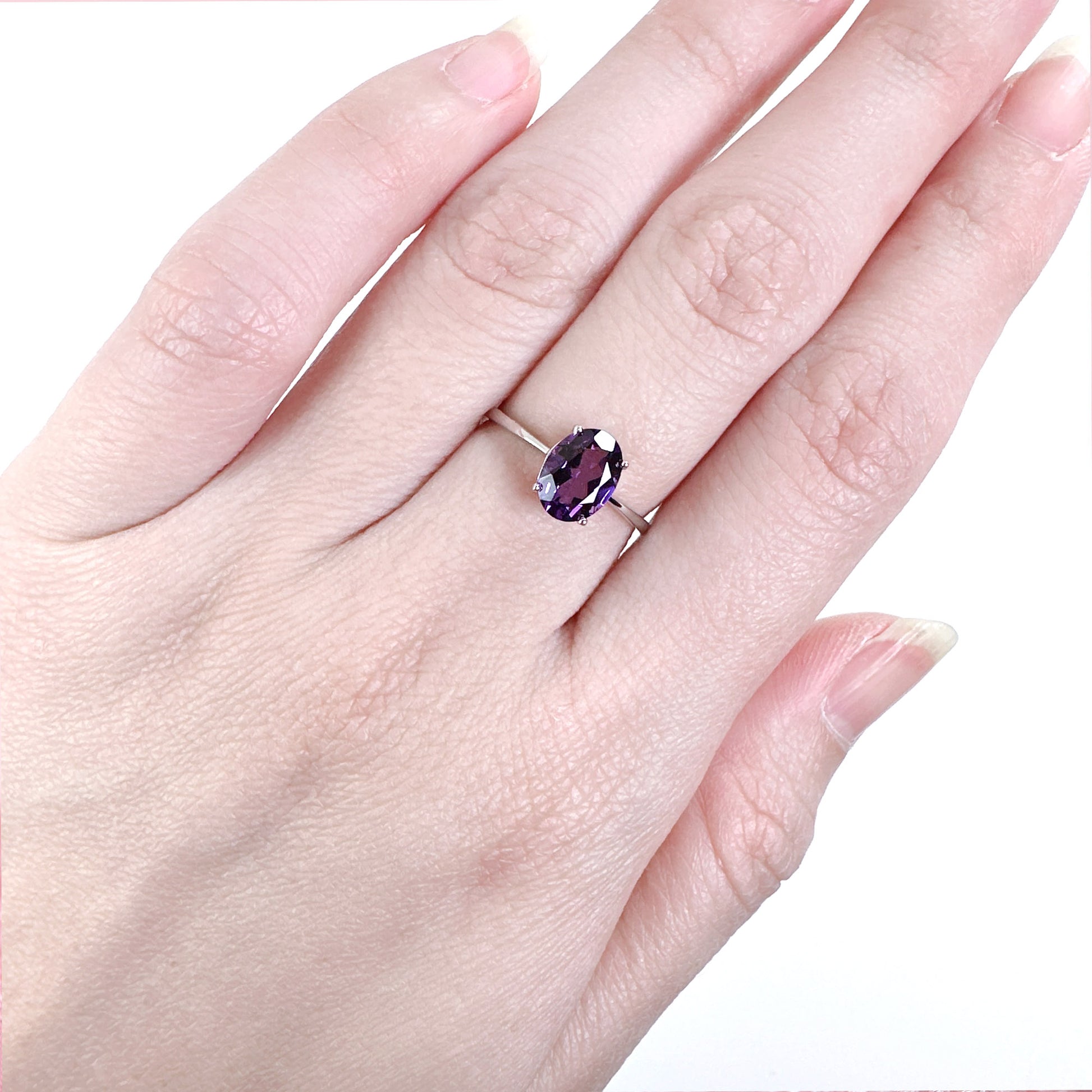 Amethyst silver ring