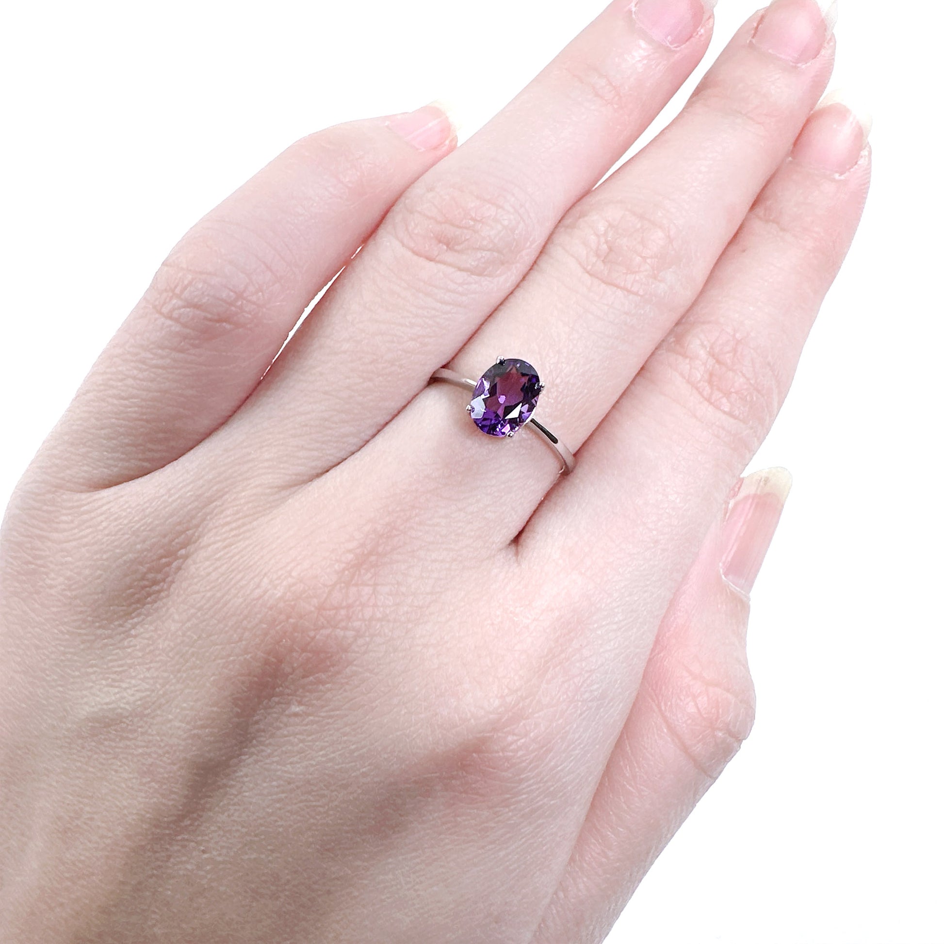 Amethyst silver ring