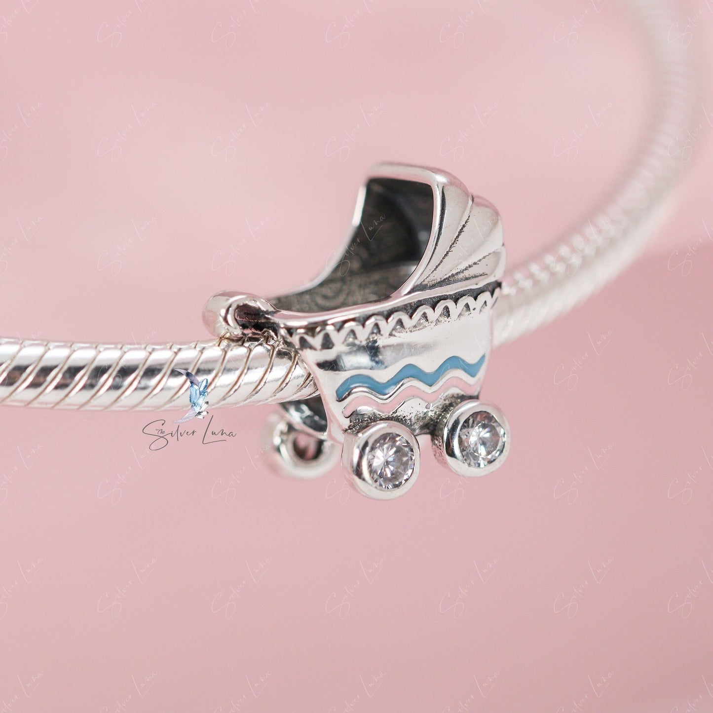 baby stroller bead charm for bracelet