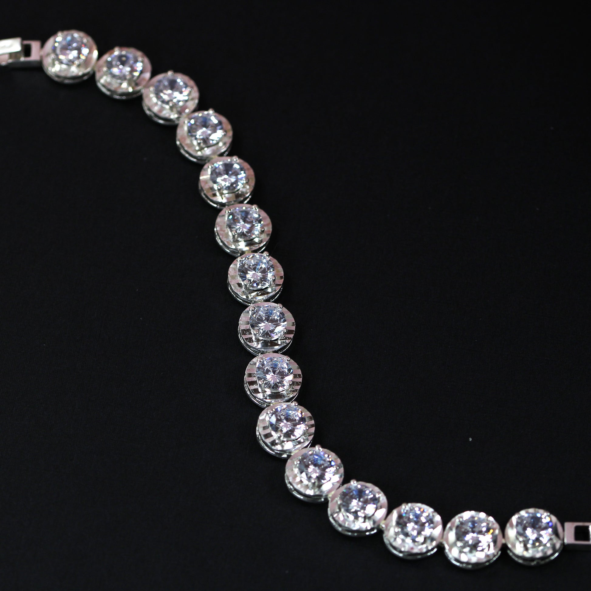 Cubic zirconia tennis bridal bracelet