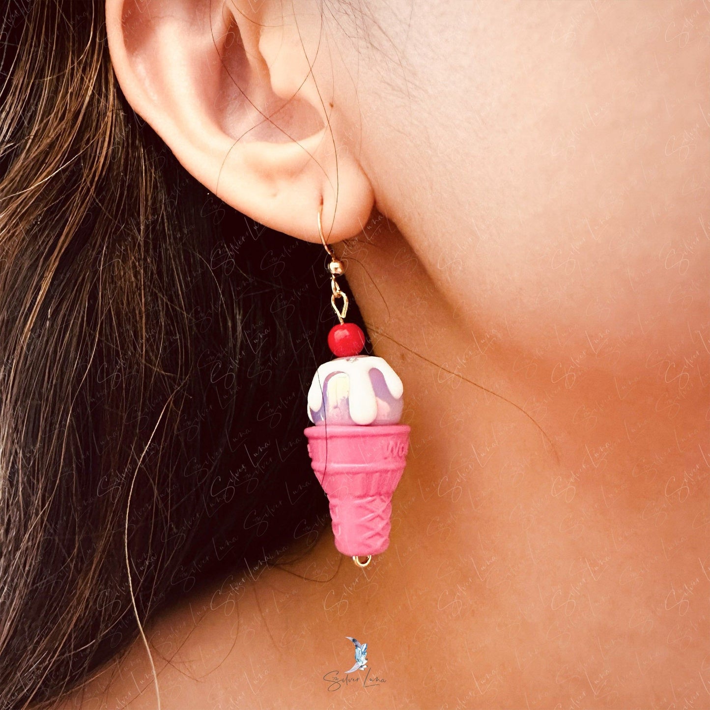 cute ice cream cone earrings