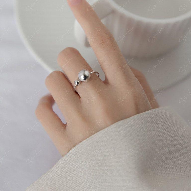 geometric ball shape adjustable ring