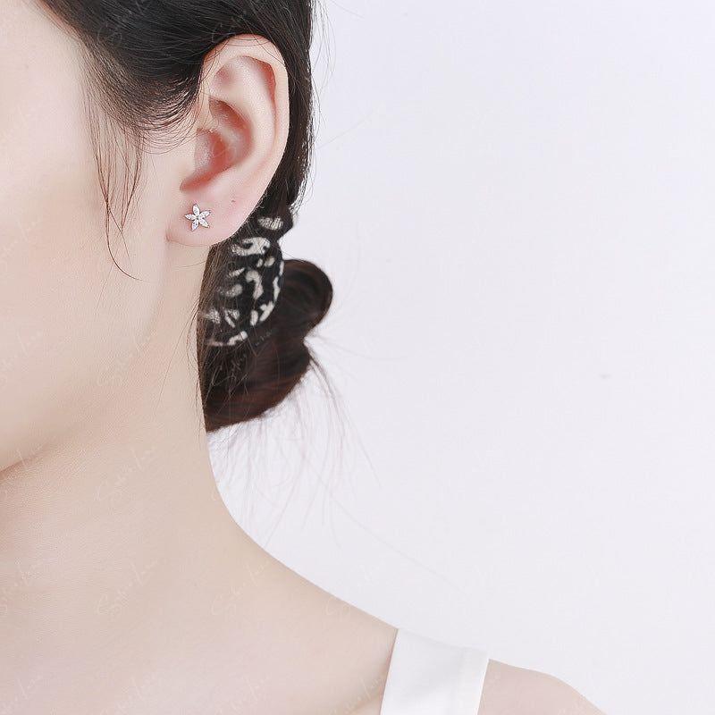 Flower Screw Ball Stud Earrings