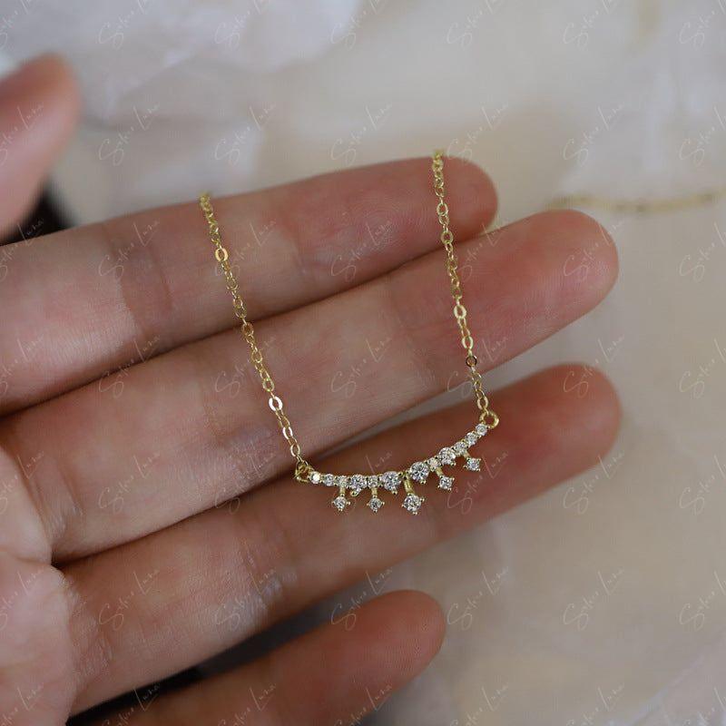 dainty tiara pendant necklace