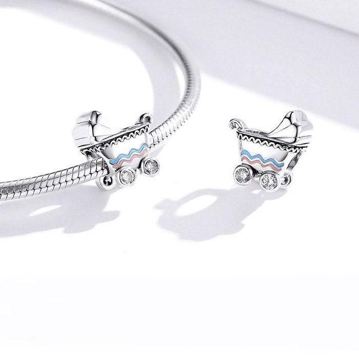 Baby Stroller Sterling Silver Charm