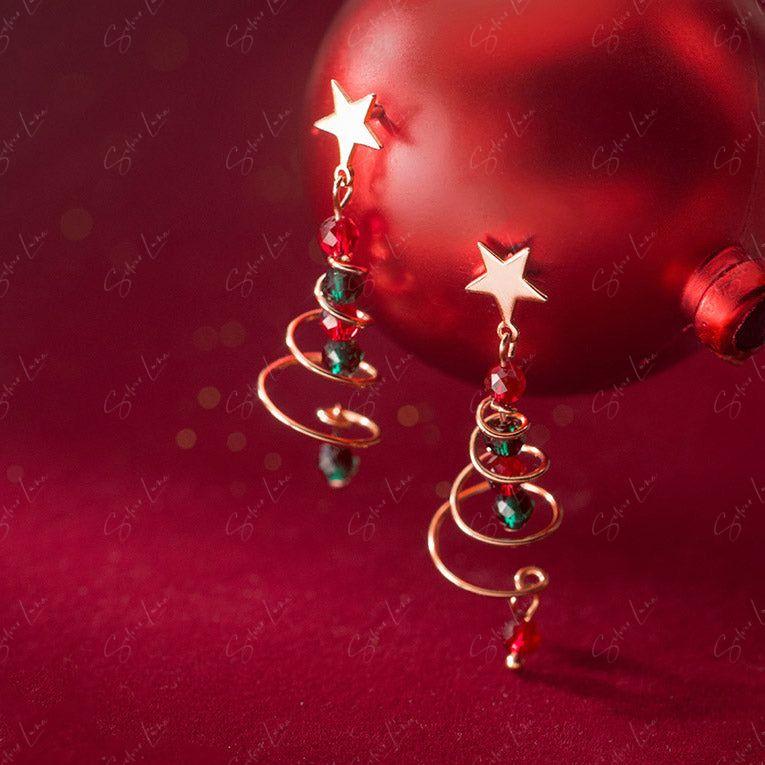 Christmas tree earrings