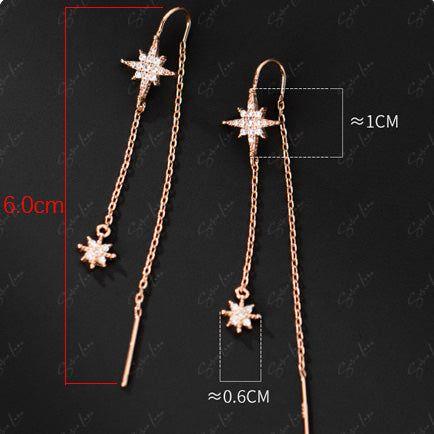 Starburst threaders dangle drop earrings