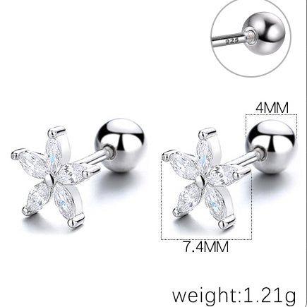 Flower Screw Ball Stud Earrings