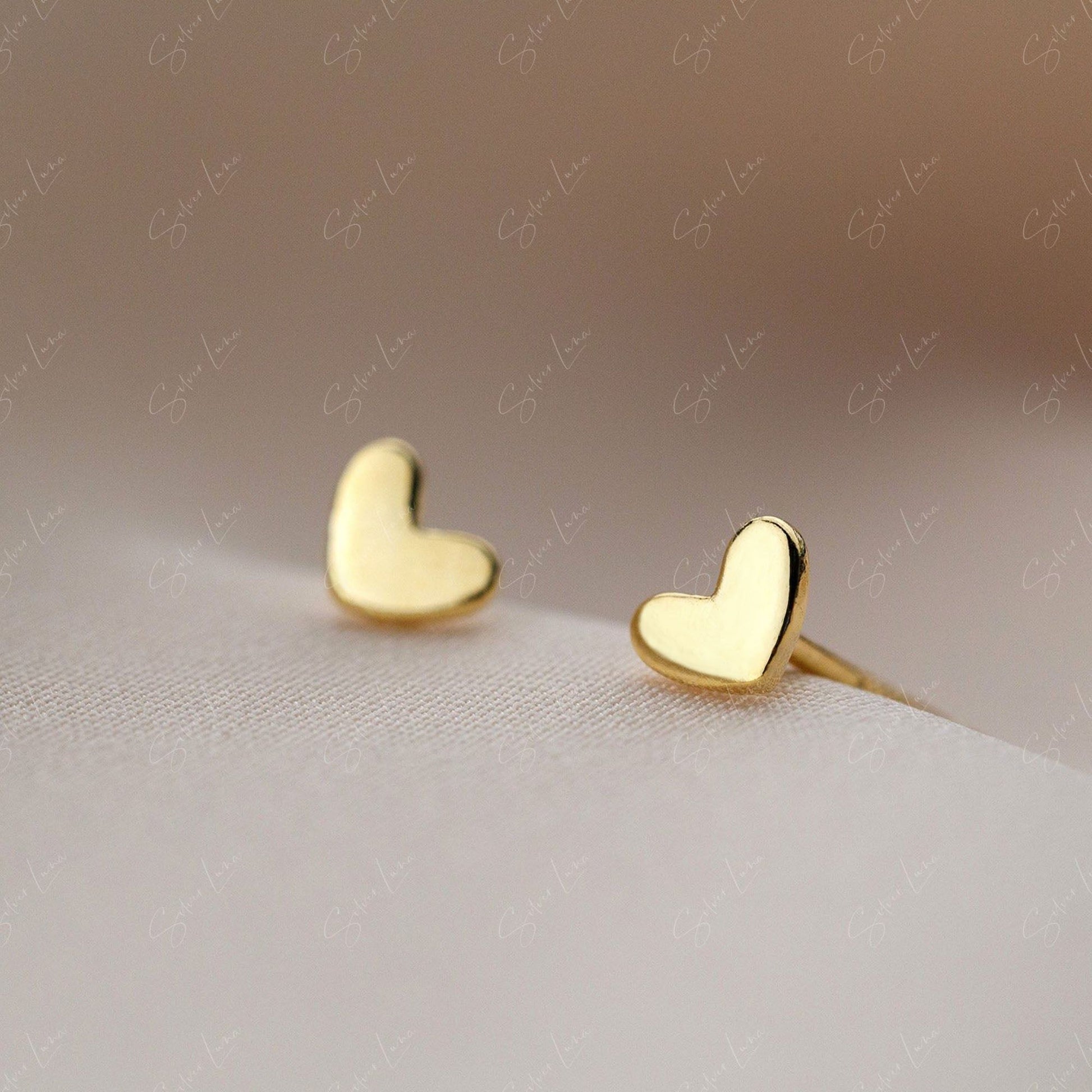 cute heart stud earrings