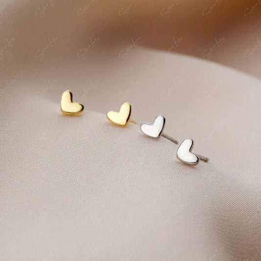 tiny heart stud earrings