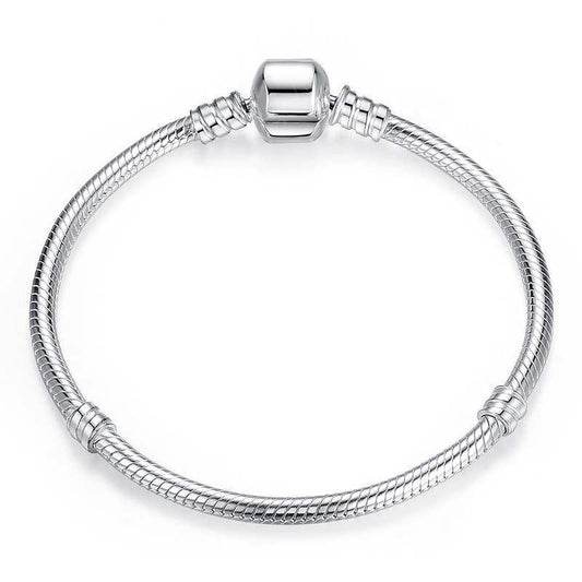 Soft Snake Chain Sterling Silver Bracelet For Charm