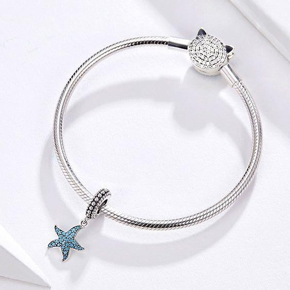 Starfish silver dangle charm