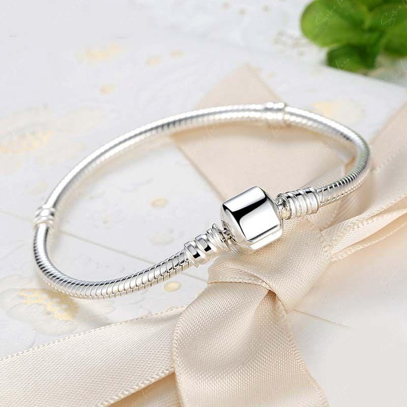 Soft Snake Chain Sterling Silver Bracelet For Charm