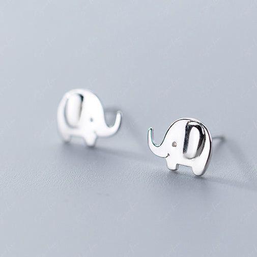 Elephant Sterling Silver Stud Animal Earrings