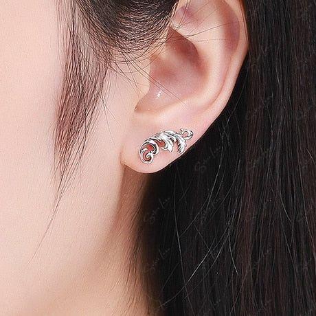 elegant floral stud earrings