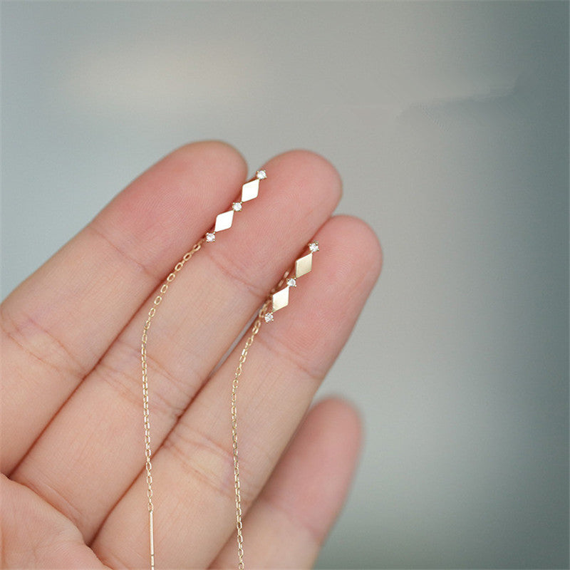 diamond ear threader earrings