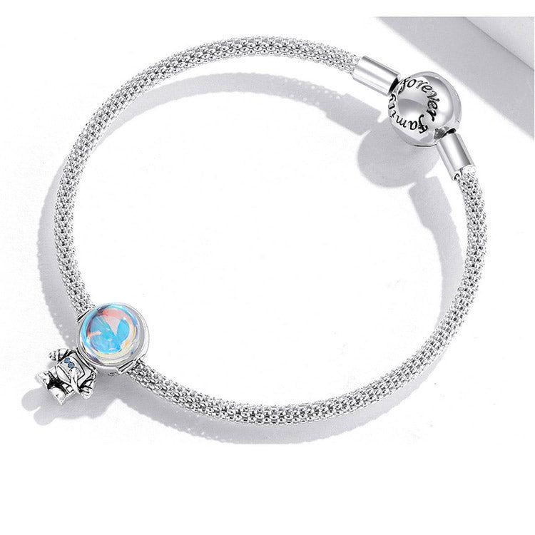 Astronaut Silver Bracelet Bead Charm