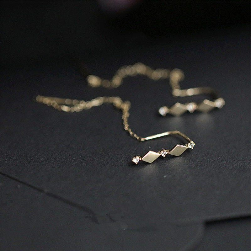 geometric ear threader earrings