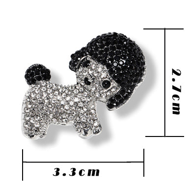 Cute rhinstone dog brooch pin