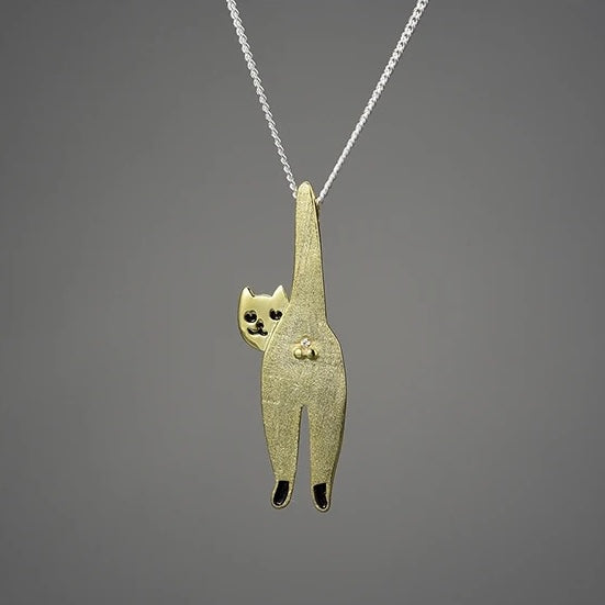 funny cat pendant necklace