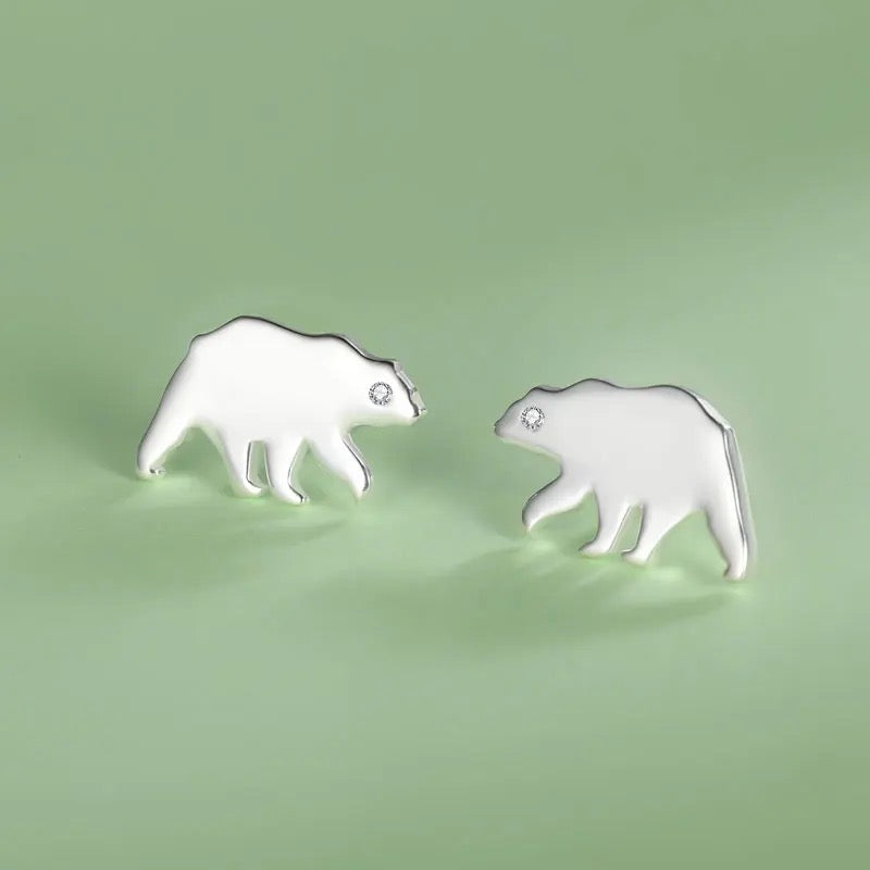 polar bear stud earrings