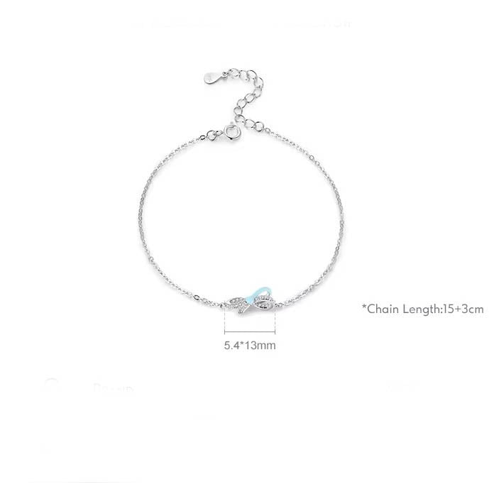 Dainty bowtie link chain bracelet in sterling silver