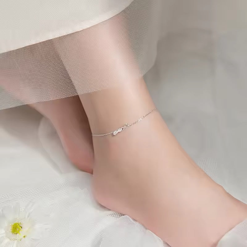 infinity symbol sterling silve anklet