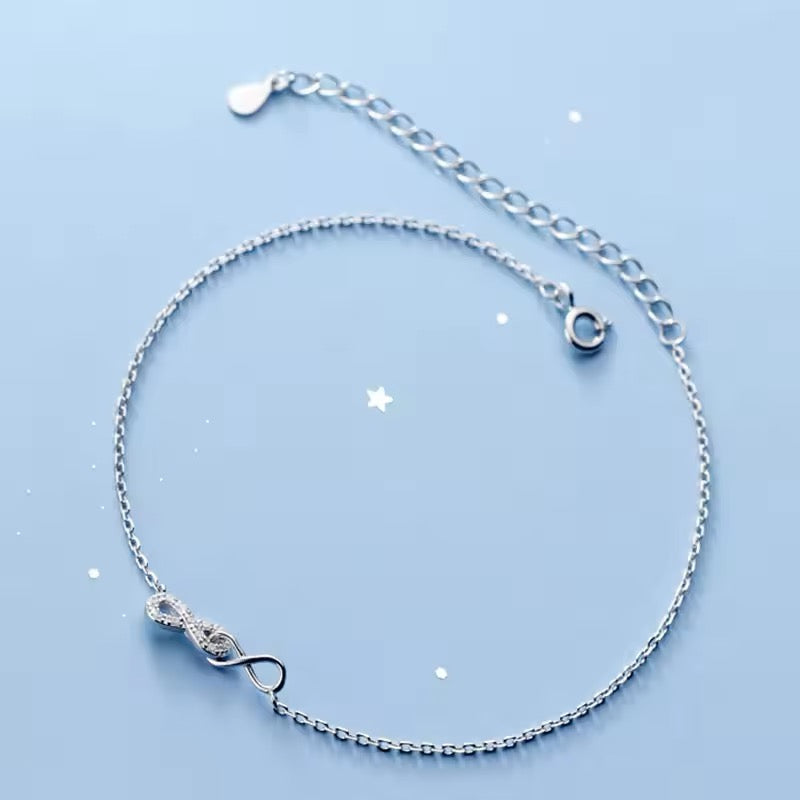 infinity symbol sterling silve anklet