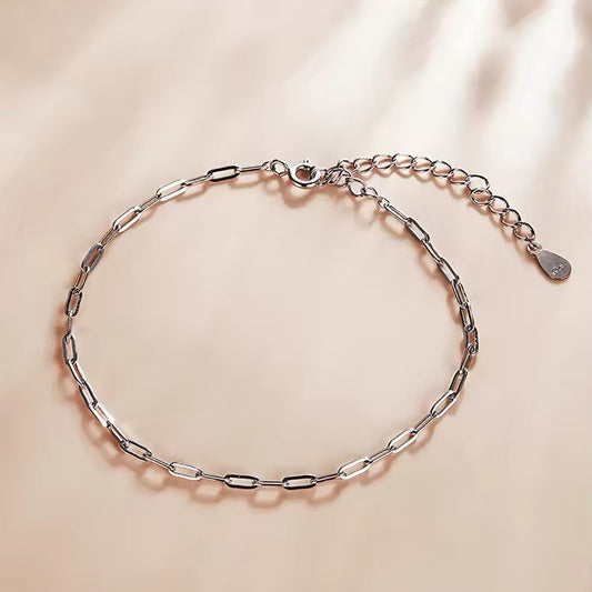 Minimalist link chain bracelet in sterling silver