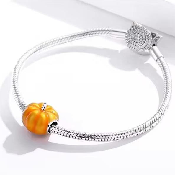 harvest pumpkin bead charm