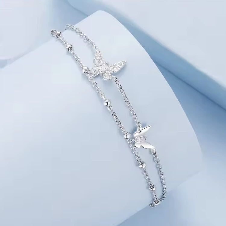 butterfly chain silver bracelet