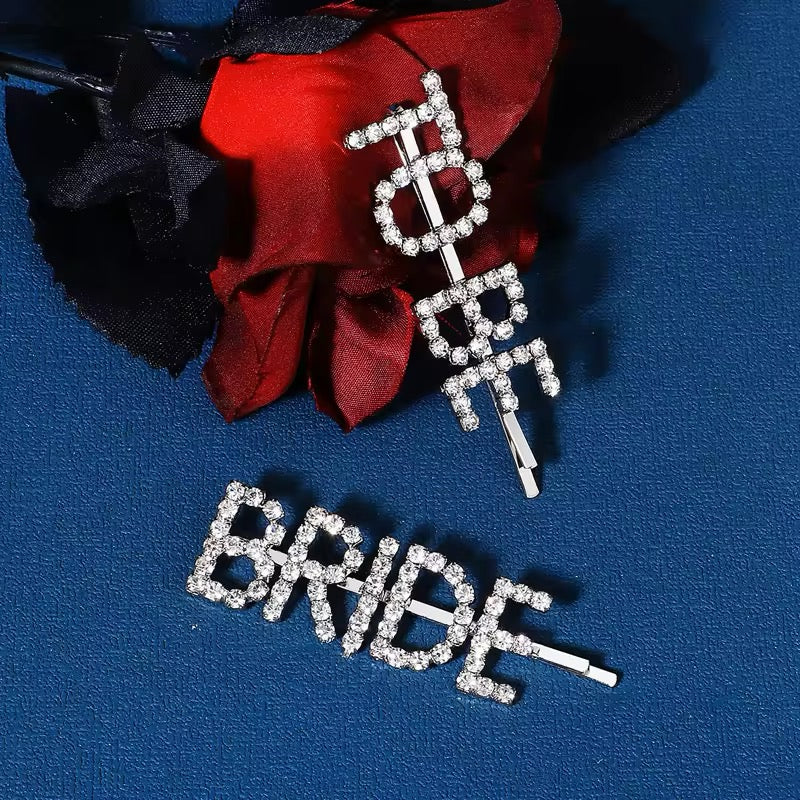 bride to be rhinestone hair clip