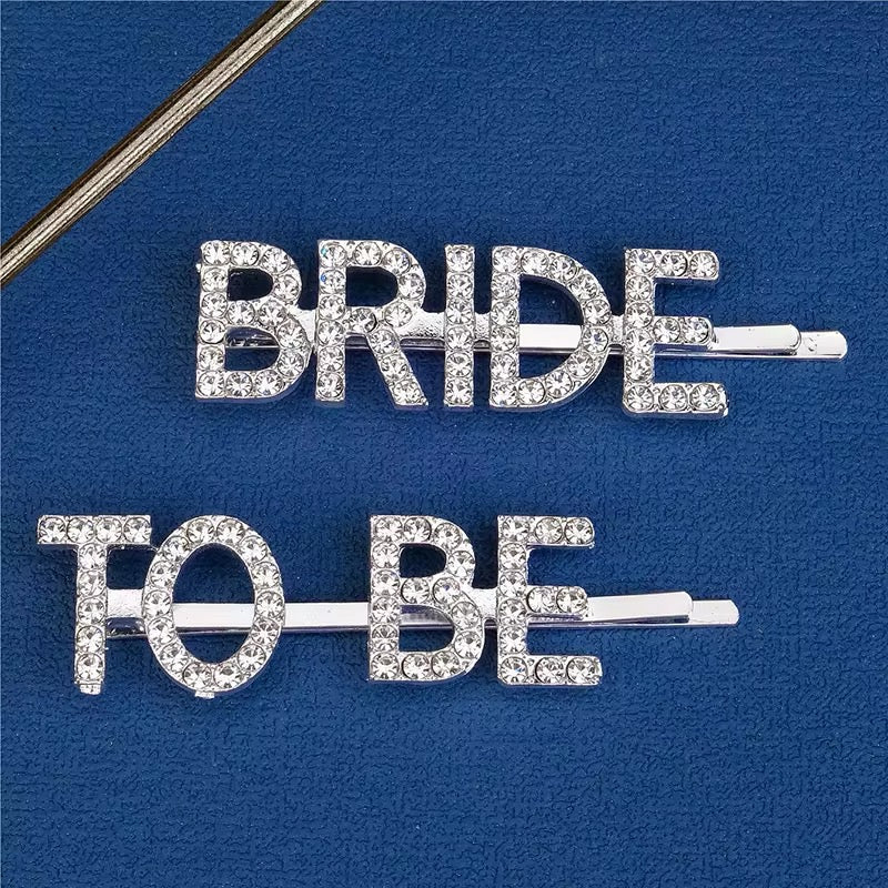 bride to be rhinestone hair clip