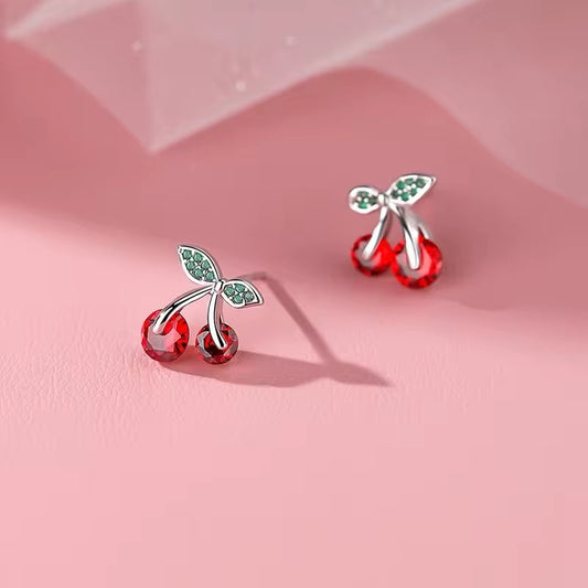 cherry fruit stud earrings