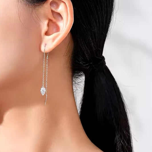 teardrop ear threader earrings