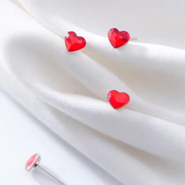 Valentine heart stud earrings