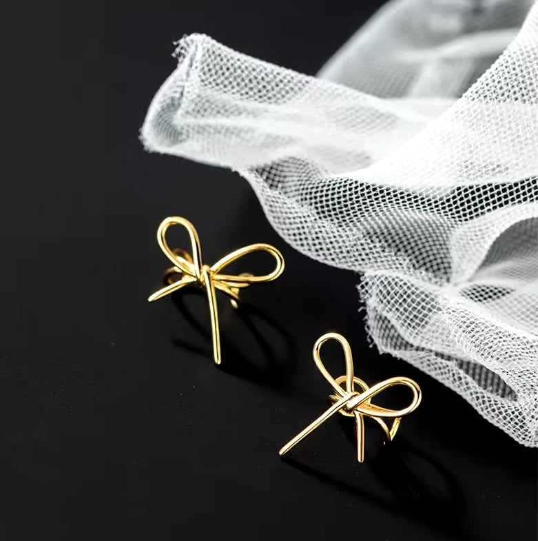 Bowtie non piercing ear cuffs in sterling silver