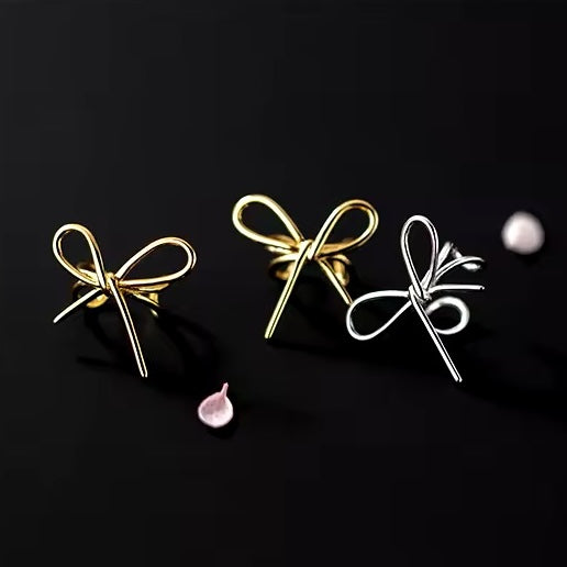 Bowtie non piercing ear cuffs in sterling silver