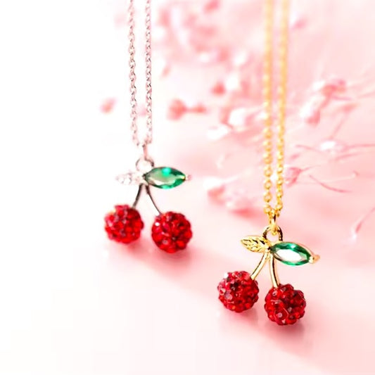 Cherry fruit dainty necklace