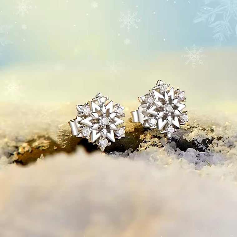 snowflake stud earrings