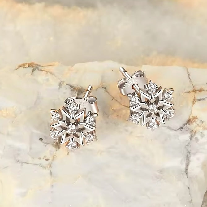 snowflake stud earrings