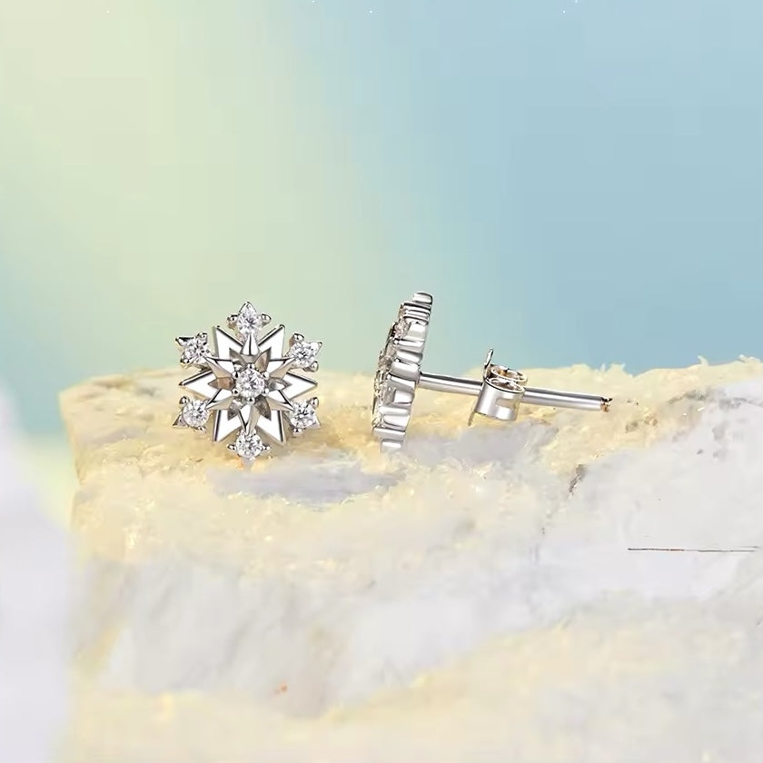 snowflake stud earrings